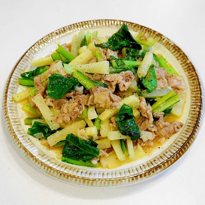 ニンニク&レモンの風味!大根と豚肉の塩レモン炒め